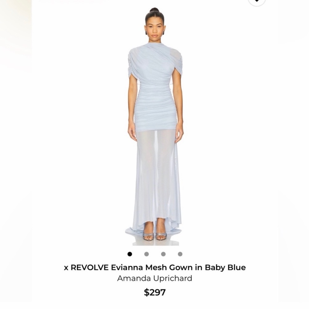 Amanda Uprichard Evianna Mesh Gown in Baby Blue